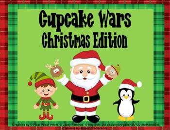 Preview of Cupcake Wars: Christmas Edition Fractions Smartboard Lesson