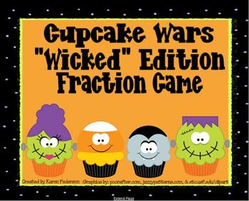 Preview of Cupcake Wars "Wicked" Edition Fraction Game-Smartboard Lesson
