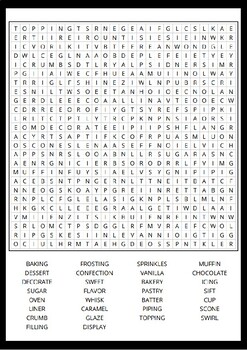 Cupcake Word Search Puzzle No prep Activity Worksheets, Morning Work by ...