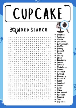 Cupcake Word Search Puzzle Worksheet Activities, Brain Games | TPT
