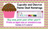 Cupcake and Chevron Theme Desk Nametags