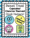 Cupcake and Chevron Themed Clock Helpers