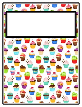 Preview of Cupcakes, Birthdays Binder Cover and Spines, Back to School