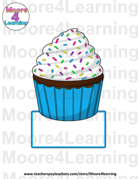 Cupcakes Kids Labels for School