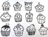 Cupcakes Expressions Doodle Face Facial Expressions icecream