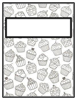 Cupcakes Student Binder Covers And Spines 4 Cupcakes Coloring Pages Binder