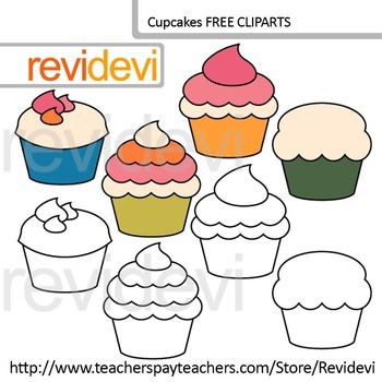 Preview of Cupcakes clip art free resource