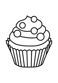 Cupcakes coloring by Dinosaur Fun Learning | TPT