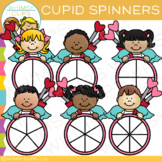 Valentine's Day Cupid Math Spinners Clip Art