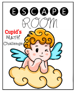 Preview of Cupid's Challenge Escape Room Digital Resources + Valentines Day Math Activities