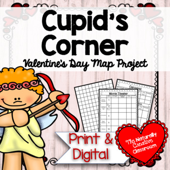 Preview of Valentine's Day Math Project | Area, Perimeter & Graphing | PRINT & DIGITAL