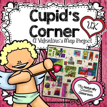 Preview of Cupid's Corner:  Valentine's Area and Perimeter Map Project UK