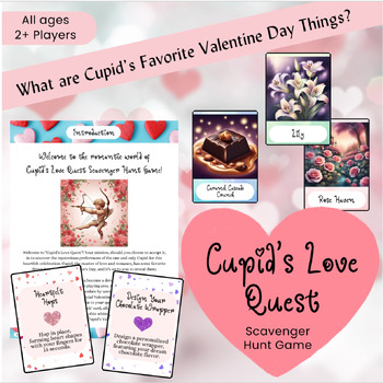 Preview of Cupid's Love Quest Scavenger Hunt, Valentine's Day Card Game