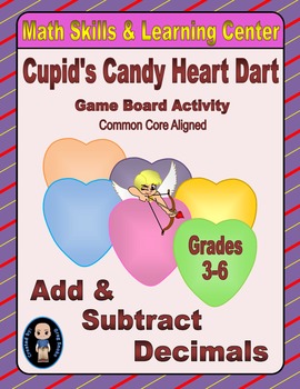 Preview of Valentine's Math Skills & Learning Center (Add & Subtract Decimals)