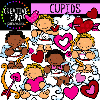 Preview of Cupid and Heart Valentine Clipart {Creative Clips Clipart}
