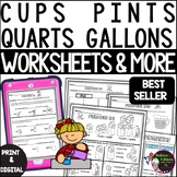 Measuring Capacity Cups Pints Quarts Gallons Worksheets