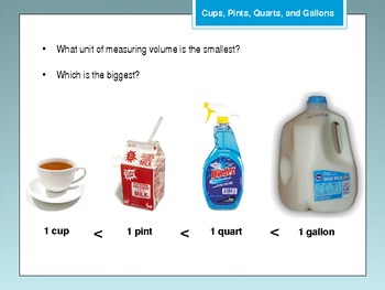 Cups, Pints, Quarts, and Gallons Powerpoint