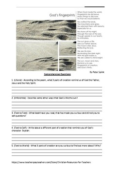 Preview of Curiosity - Poetry Reading Comprehension Worksheet