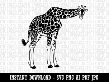 Curious African Giraffe Clipart Instant Digital Download AI PDF SVG PNG ...
