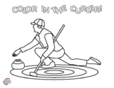 Curling Coloring Sheet - Fun Activity With an Olympic Spor