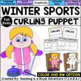 Curling Craft | Winter Sports Paper Bag Puppet Template an