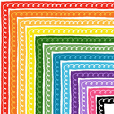 Curly Border Clipart | Bright and Colorful Clipart Rainbow