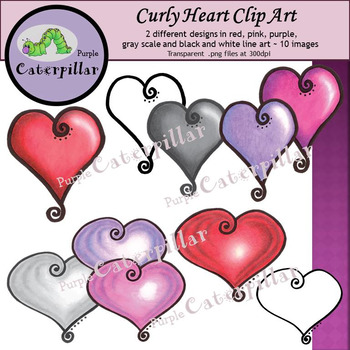 curly heart clipart