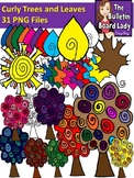 Curly Trees and Leaves Clipart (Graphics for Personal and 