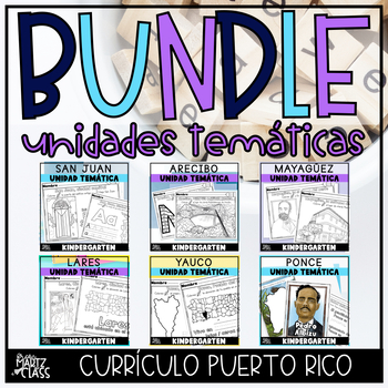 Preview of Currículo Kindergarten Puerto Rico Unidades Temáticas