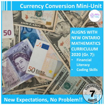 Preview of Currency Conversion and Exchange Rate Unit Financial Literacy and Coding Grade 7