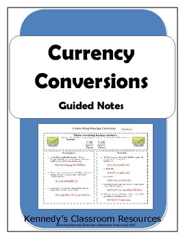 Preview of Currency Conversions - Guided Notes