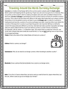 Currency Exchange Activity by Sabrina's Social Classroom | TpT