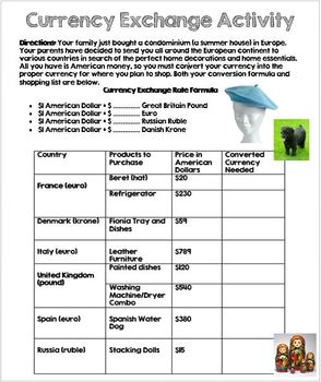 currency exchange activity one of two by brain wrinkles tpt