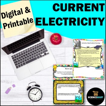 Preview of Current Electricity Notes, Activity and Slides Guided Reading Digital Lesson