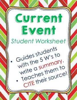 Preview of Current Event Student Worksheet