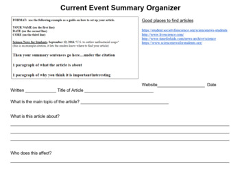 science current event template