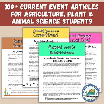 Preview of Current Event Activities, Agriculture Education BUNDLE!