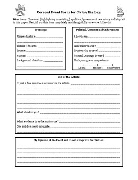science current event template