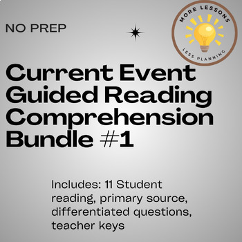 Preview of Current Event Guided Reading Comprehension Bundle #1