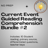 Current Event Guided Reading Comprehension Worksheet Bundle #2