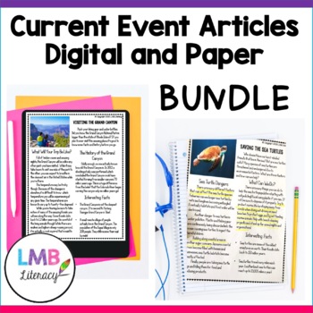 Preview of Current Event Nonfiction Article Bundle, Digital and Paper