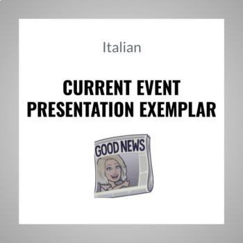 Preview of Current Event Slideshow Presentation Exemplar (Italian)
