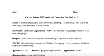 Preview of Current Events: 2023 Israeli and Palestinian Conflict Part II