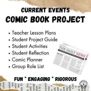 Preview of Current Events Comic Book Project - Student Centered Project - Grades 6-12