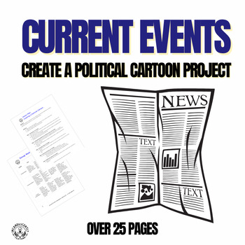 Preview of Current Events: Create a Political Cartoon Project, Grades 5-12