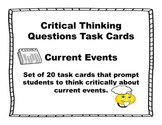 Current Events Critical Thinking Task Cards-Set 20