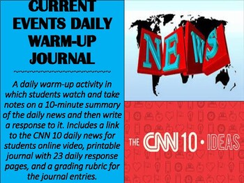 Preview of Current Events Daily Warm-up Journal