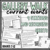 Current Events Gallery Walk (9 Stations and Recording Sheet)
