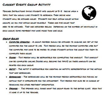 Current Events Group Activity by Project Education | TPT