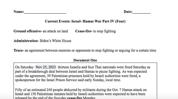 Preview of Current Events: Israel- Hamas War Part IV (Four)